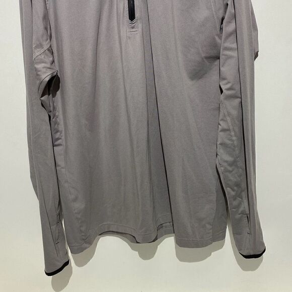 Cloudveil Men's Long-Sleeve Half Zip Stand-Up Collar Gray Shirt - Picture 2 of 10